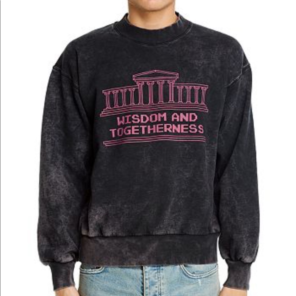 ARIES Arise Men’s S “Wisdom and Togetherness” Sweatshirt Acid Wash French Terry